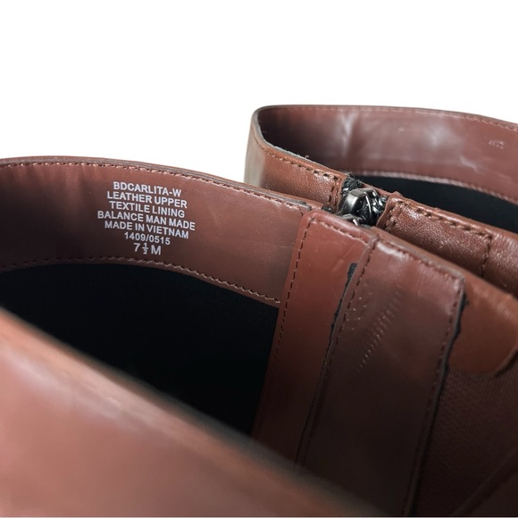 Bandolino Leather Riding Boots Classic Black & Brown Two-Tone Style - Picture 4 of 7